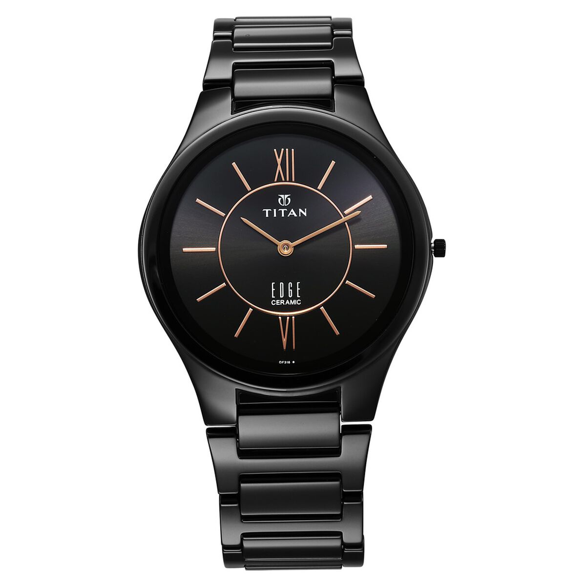 Titan Edge Ceramic Quartz in Rich Black Dial Watch for Men 1