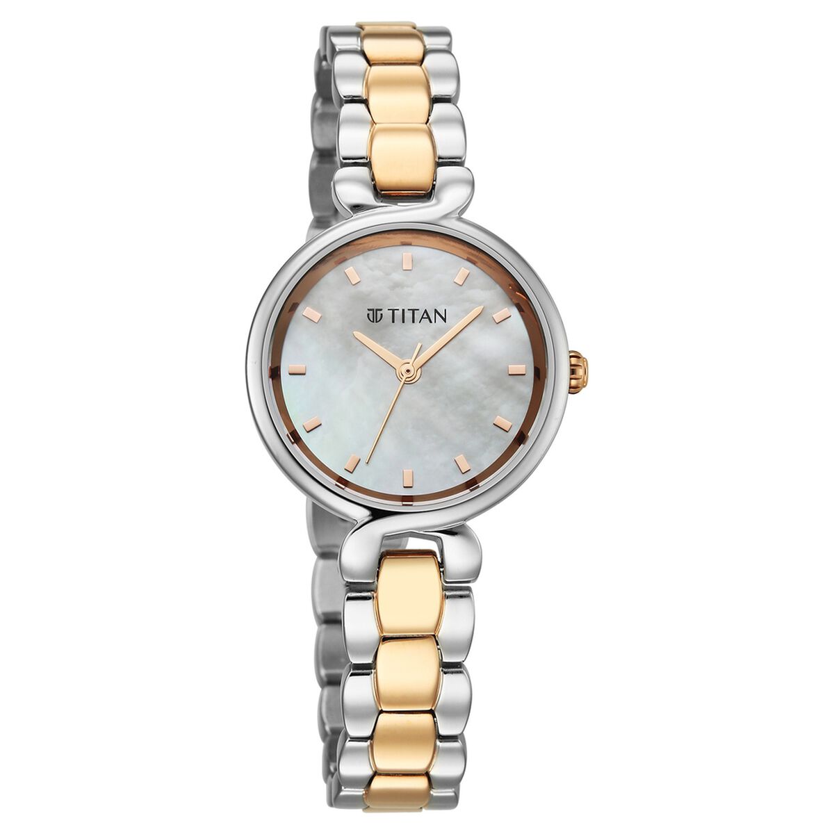 Titan Workday Edit Quartz Analog Mother Of Pearl Dial Two Toned Stainless Steel Strap Watch For Women 2