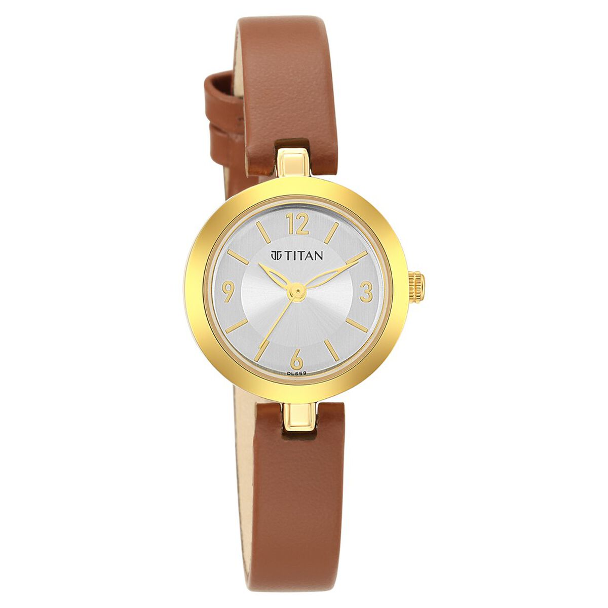 Titan Lagan Silver Dial Analog Leather Strap Watch for Women 1