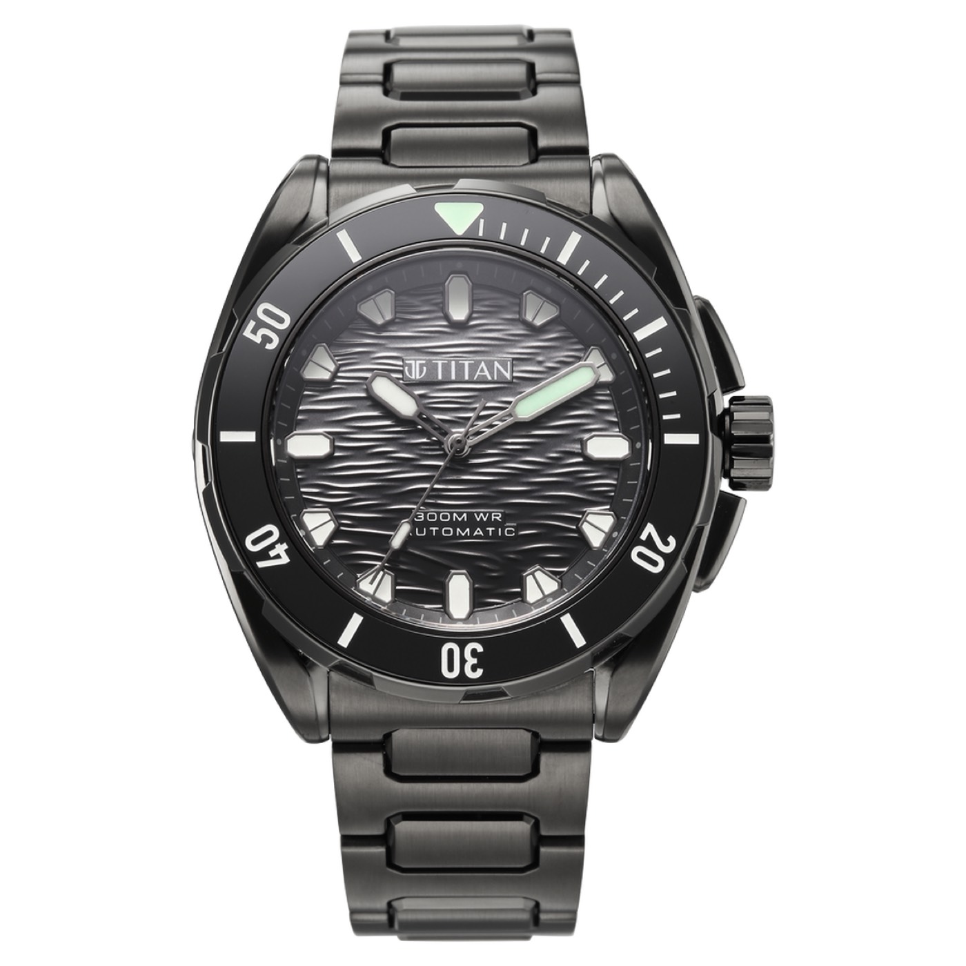 Titan Zero Hour Diver's 300m Automatic Analog with Black Dial Black Stainless Steel & Black FKM Strap Watch for Men 2