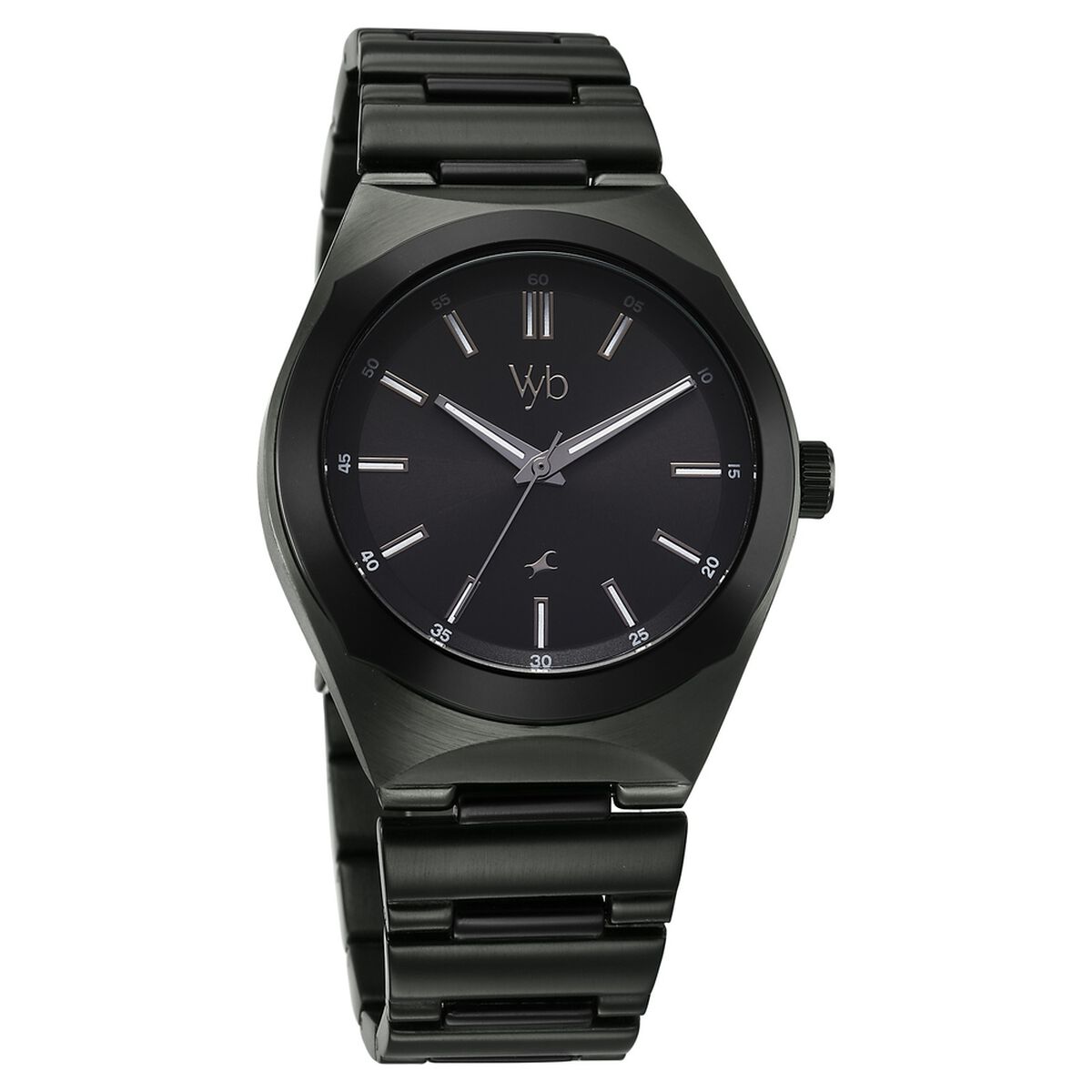 Vyb Arcane By Fastrack Quartz Analog Black Dial Metal Strap Watch For Guys 2