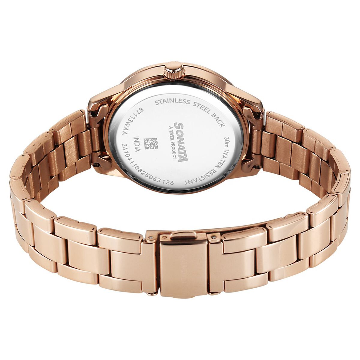 Sonata Festive Quartz Multifunction Brown Dial Metal Strap Watch For Women 5