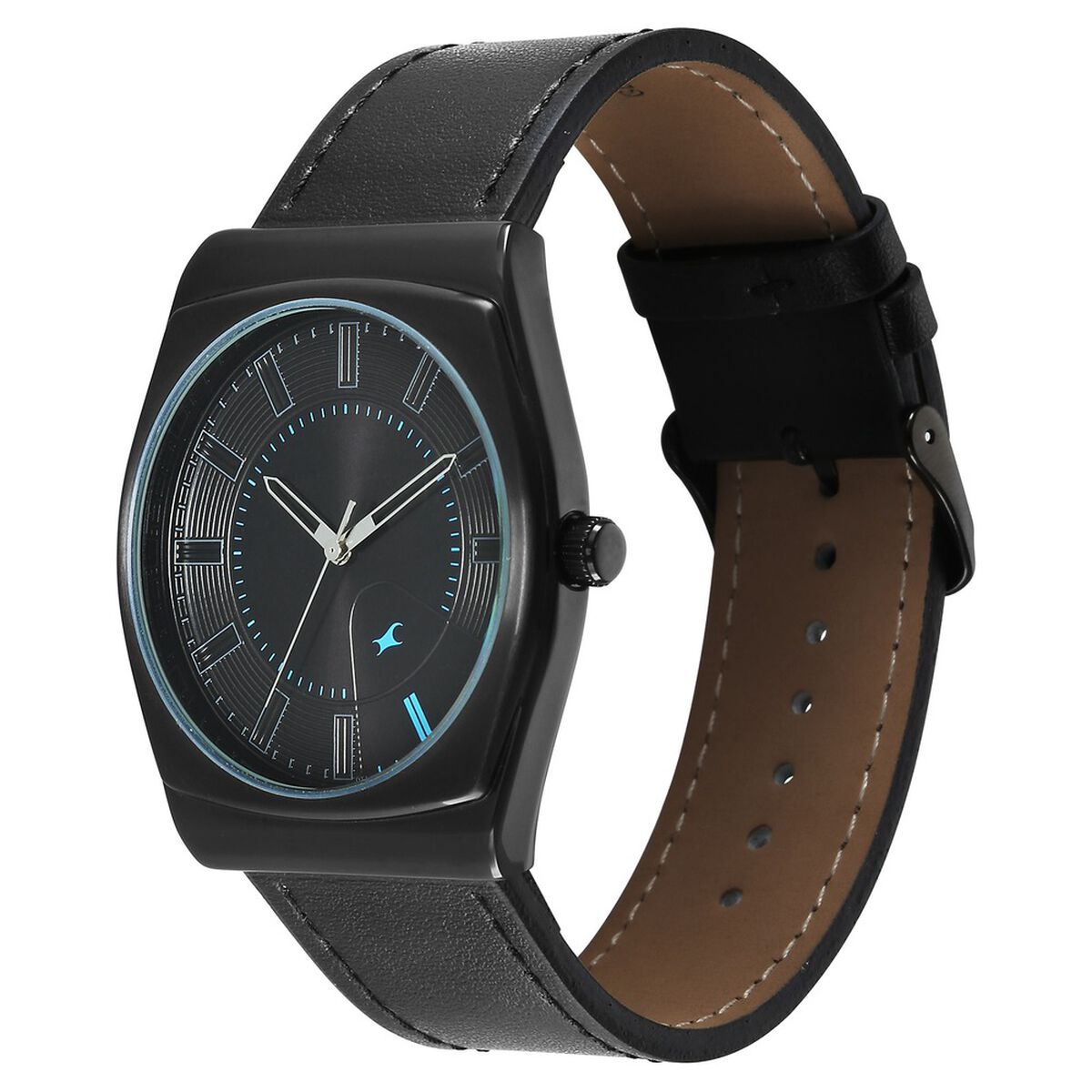 Fastrack Stunners Quartz Analog Black Dial Black Leather Strap Watch For Guys 3