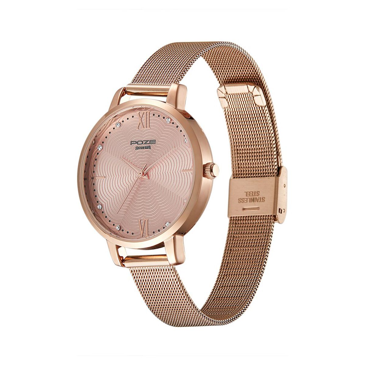 Poze by Sonata Quartz Analog Pink Dial Stainless Steel Strap Watch for Women 3