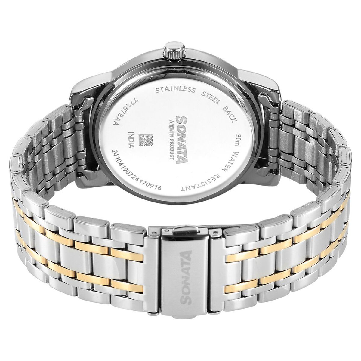 Sonata Wedding Quartz Analog Blue Dial Stainless Steel Strap Watch For Men 4