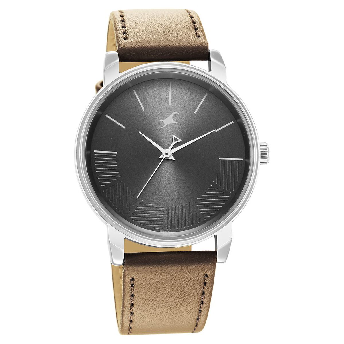 Fastrack Stunners Quartz Analog Grey Dial Brown Leather Strap Watch For Guys 1