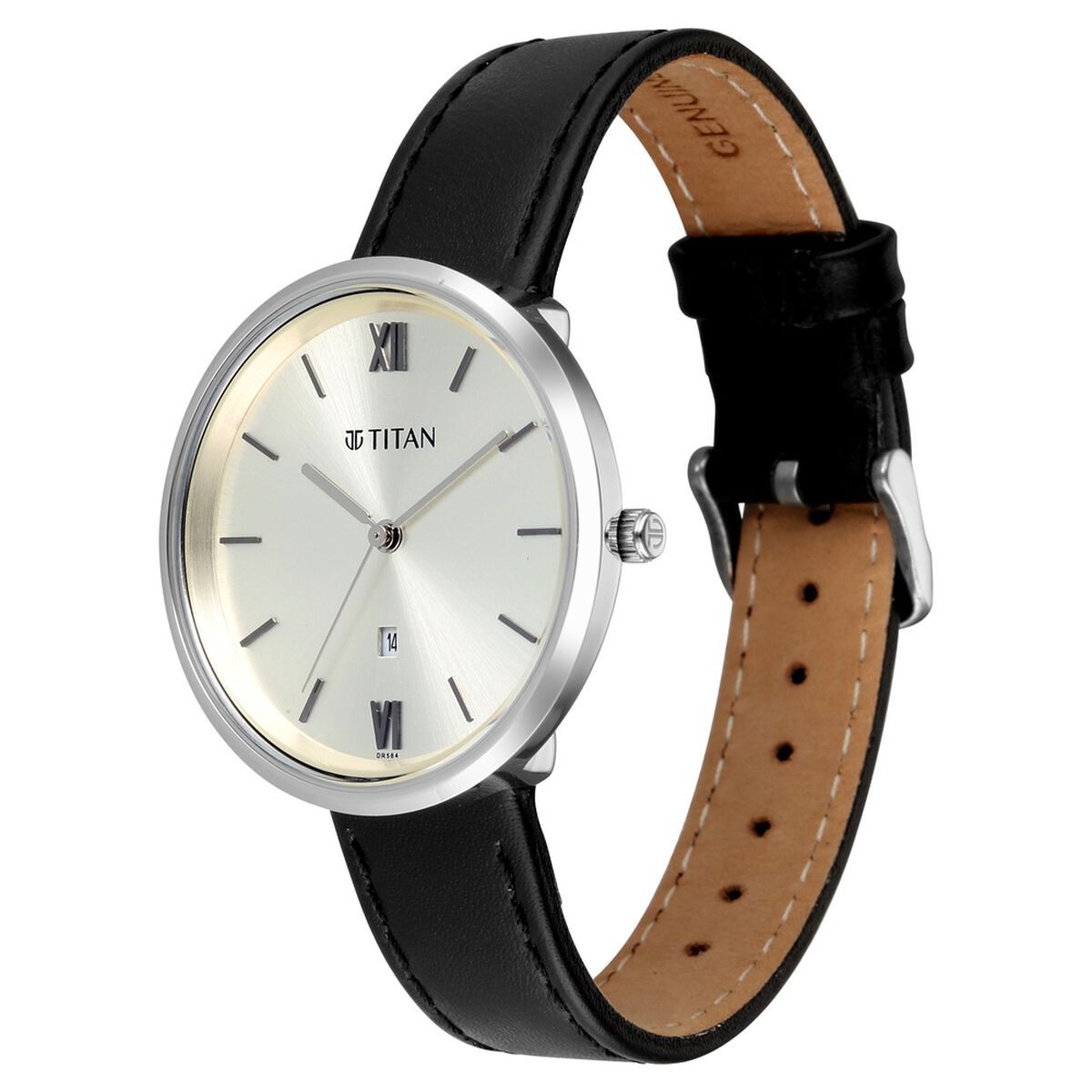 Titan Neo Quartz Analog White Dial Brown Leather Strap Watch For Women 3