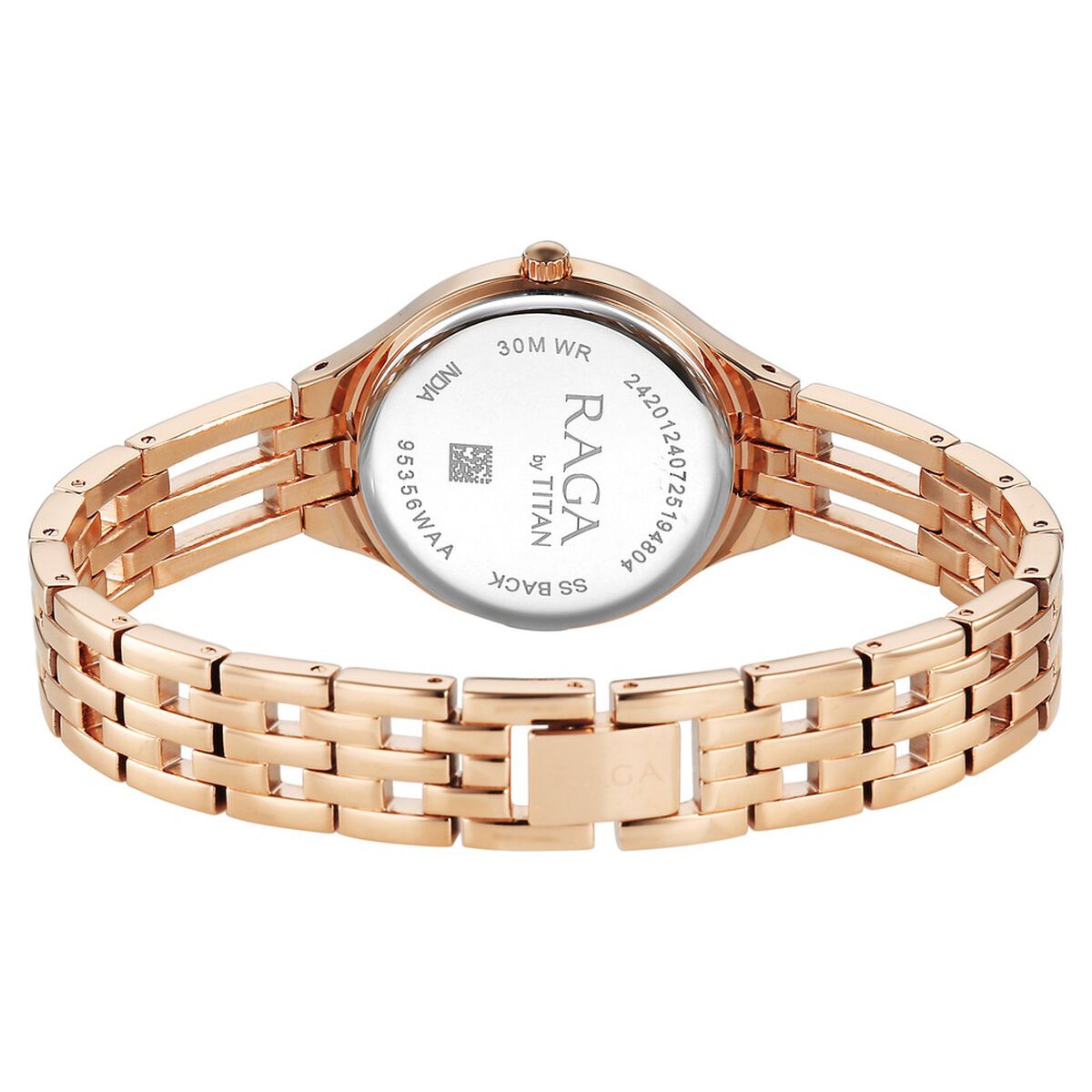 Titan Raga Showstopper Quartz Analog Silver Dial Rose Gold Metal Strap Watch For Women 5