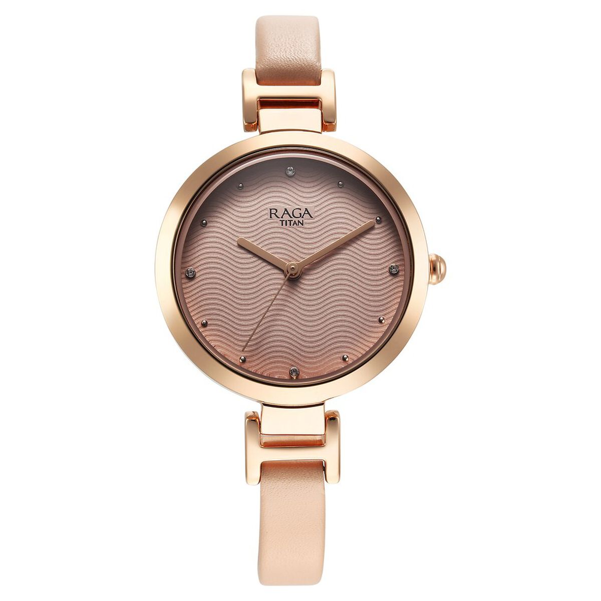 Titan Raga Memoirs Quartz Analog Pink Dial With Pink Color Leather Strap Watch For Women 1