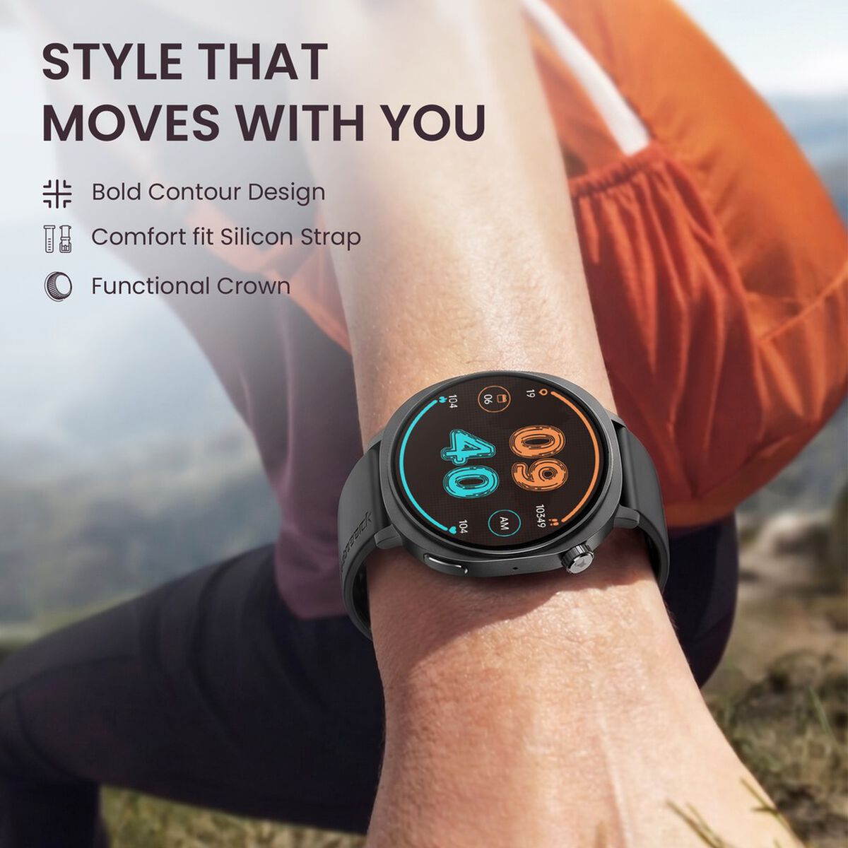Fastrack Revoltt R3 Pro Smartwatch with 1.43" AMOLED Display Dynamic 60Hz Refresh HRM SpO2 Sleep Functional Crown 3