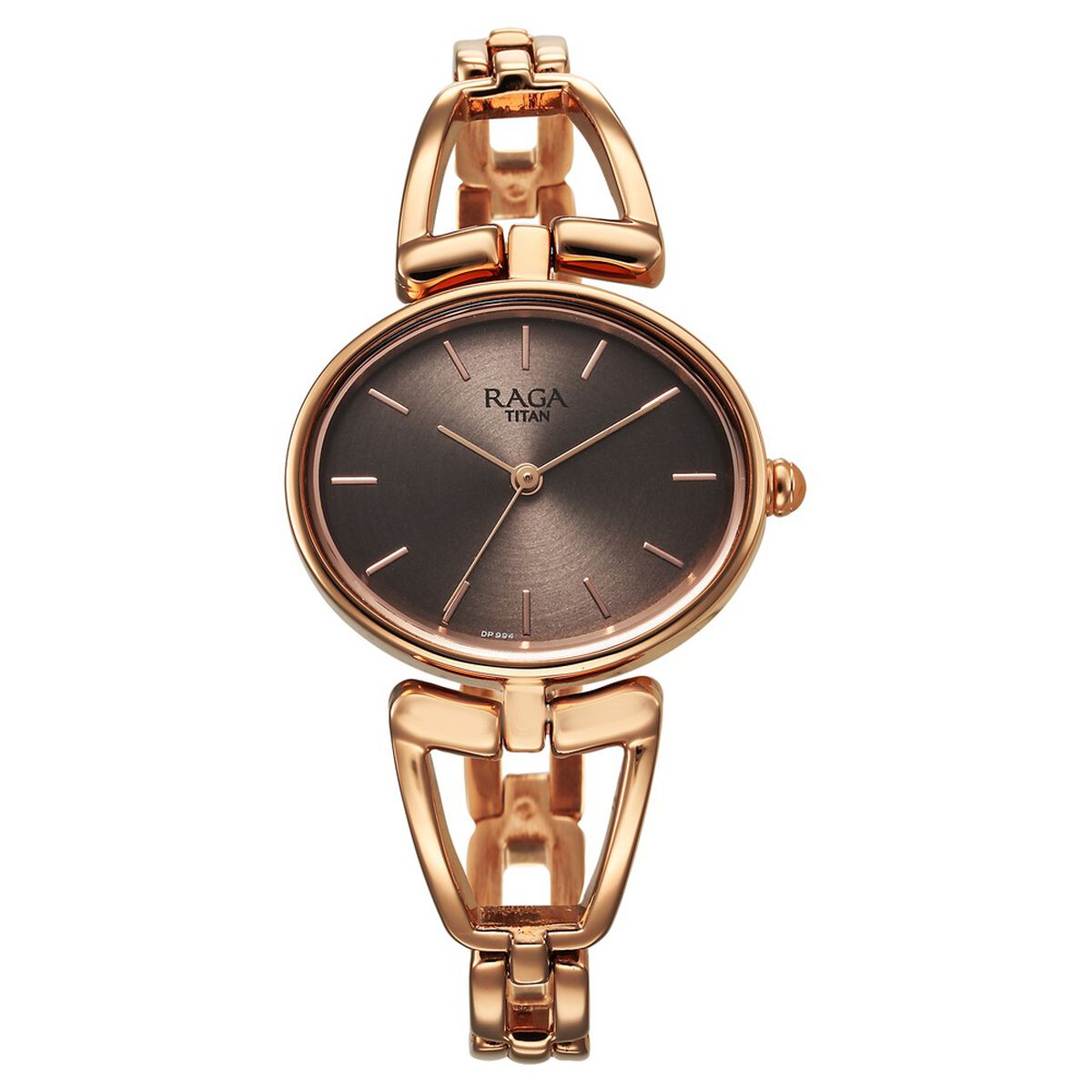 Titan Raga Ascend Quartz Analog Brown Dial With Rose Gold Color Metal Strap Watch For Women 1