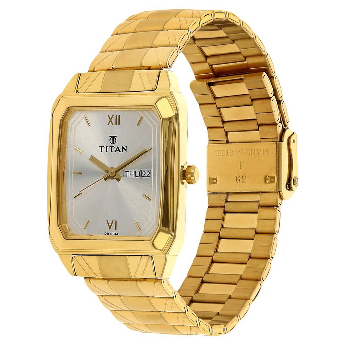 Titan Quartz Analog with Day and Date Silver Dial Stainless Steel Strap Watch for Men 2