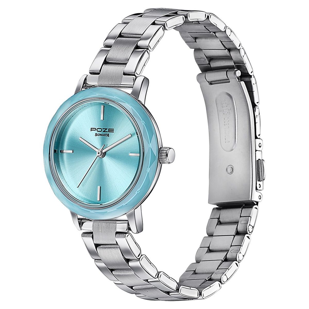 Sonata Poze Quartz Analog Blue Dial Stainless Steel Strap Watch For Women 5