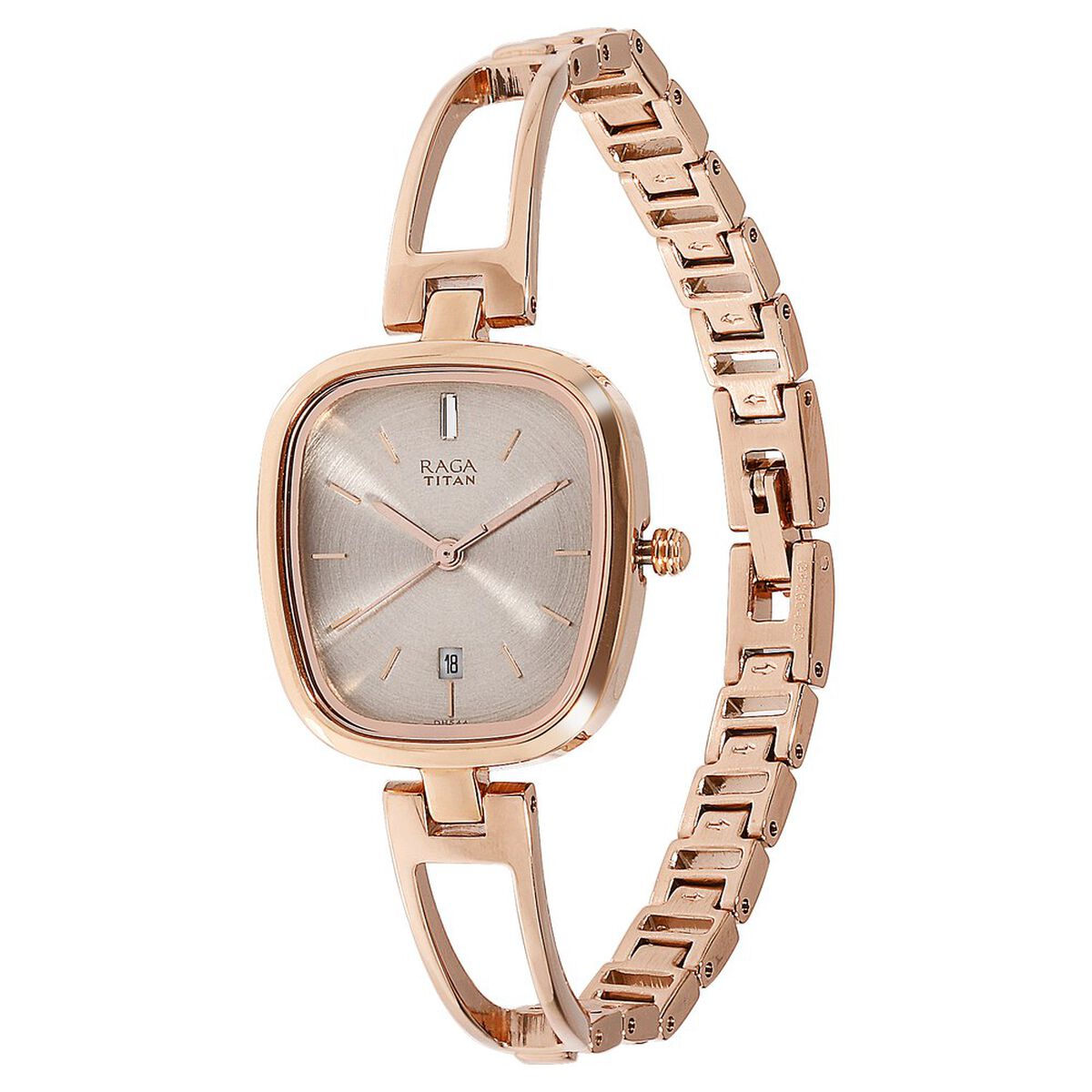 Titan Raga Viva Grey Dial Analog with Date Rose Gold Metal Strap watch for Women 3
