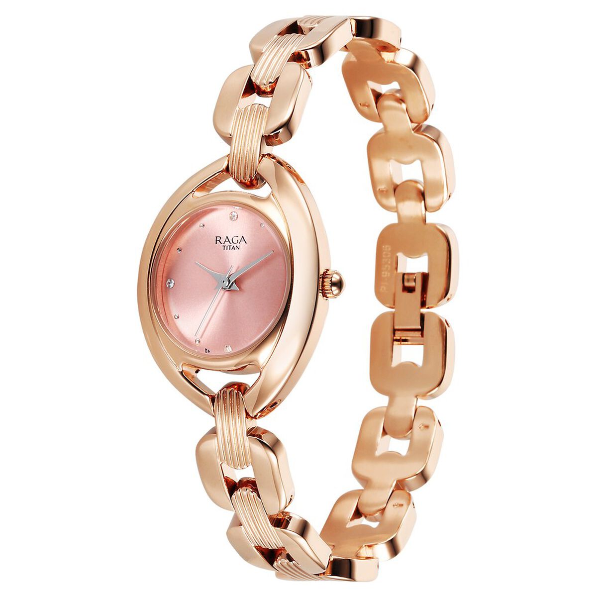 Titan Raga Showstopper Quartz Analog Pink Dial Metal Strap Watch For Women 3