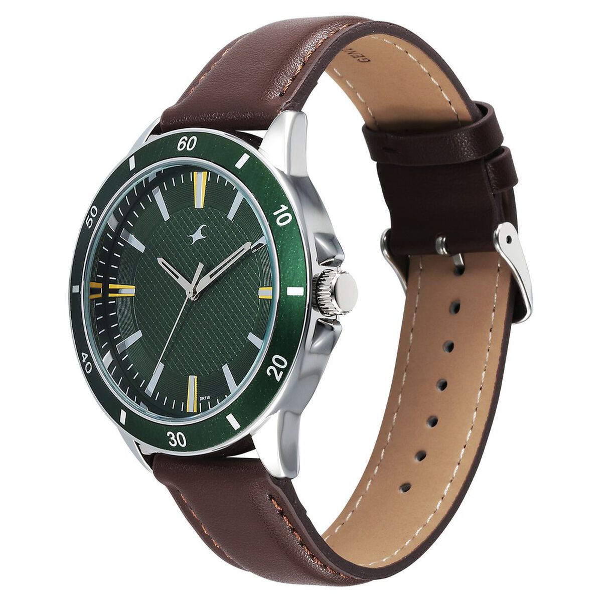 Fastrack Stunners X Quartz Analog Green Dial Leather Strap Watch For Guys 3