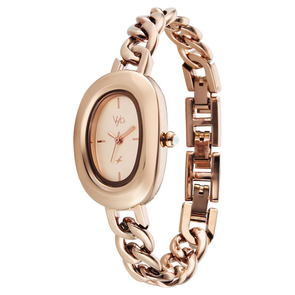 Vyb Mirage By Fastrack Quartz Analog Rose Gold Dial Rose Gold Metal Strap Watch For Girls 3