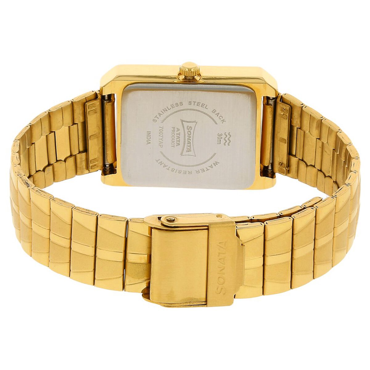 Sonata Quartz Analog Champagne Dial Stainless Steel Strap Watch for Men 4