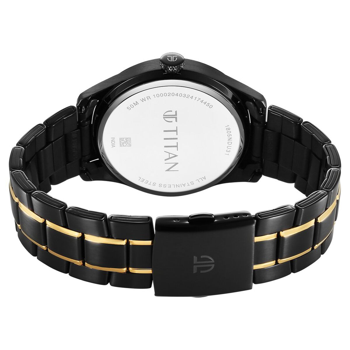 Titan Regalia Opulent Quartz Analog with Day and Date Black Dial Two Toned Stainless Steel Strap Watch for Men 5