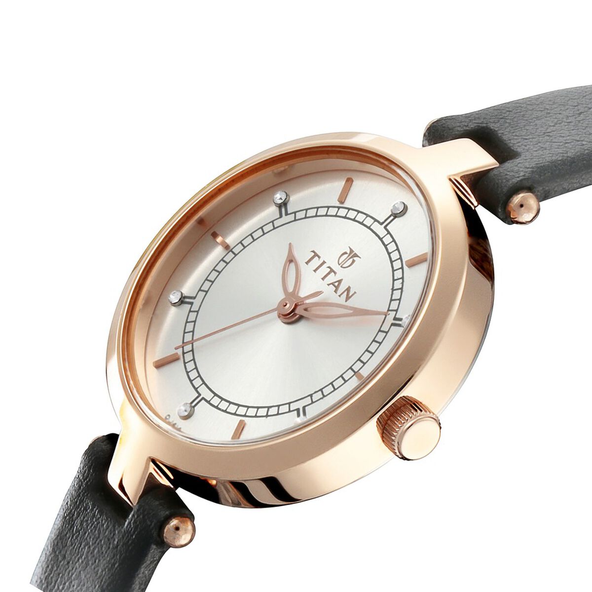 Titan Bandhan Silver Dial Analog Leather Strap watch for Couple 3