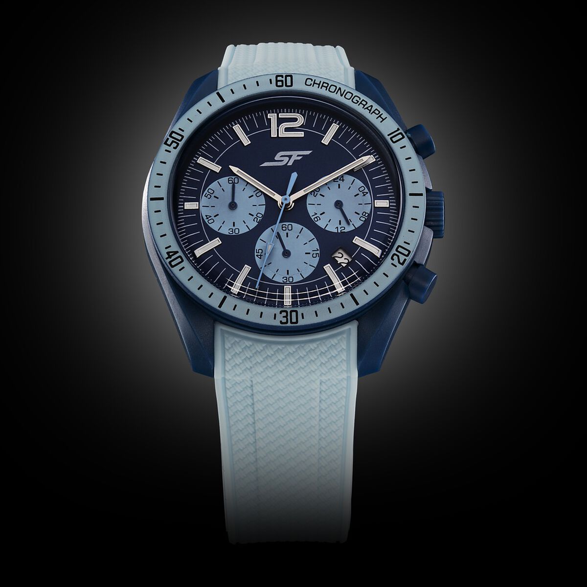SF Genesis Bold Chronograph Watch for Men with Light Blue Strap 1