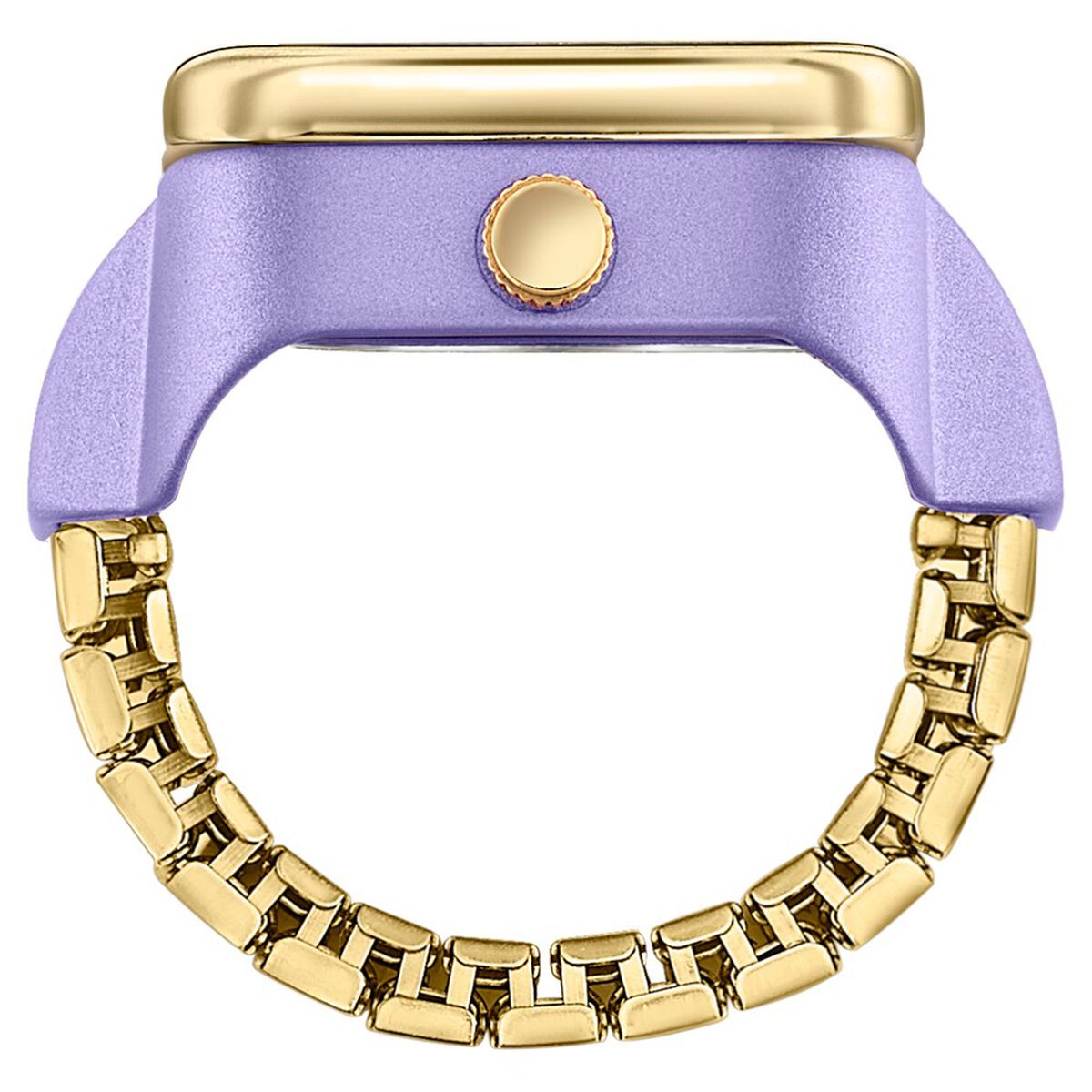 Ring Watch By Sonata Quartz Analog Purple Dial Golden Metal Strap Watch For Women 5