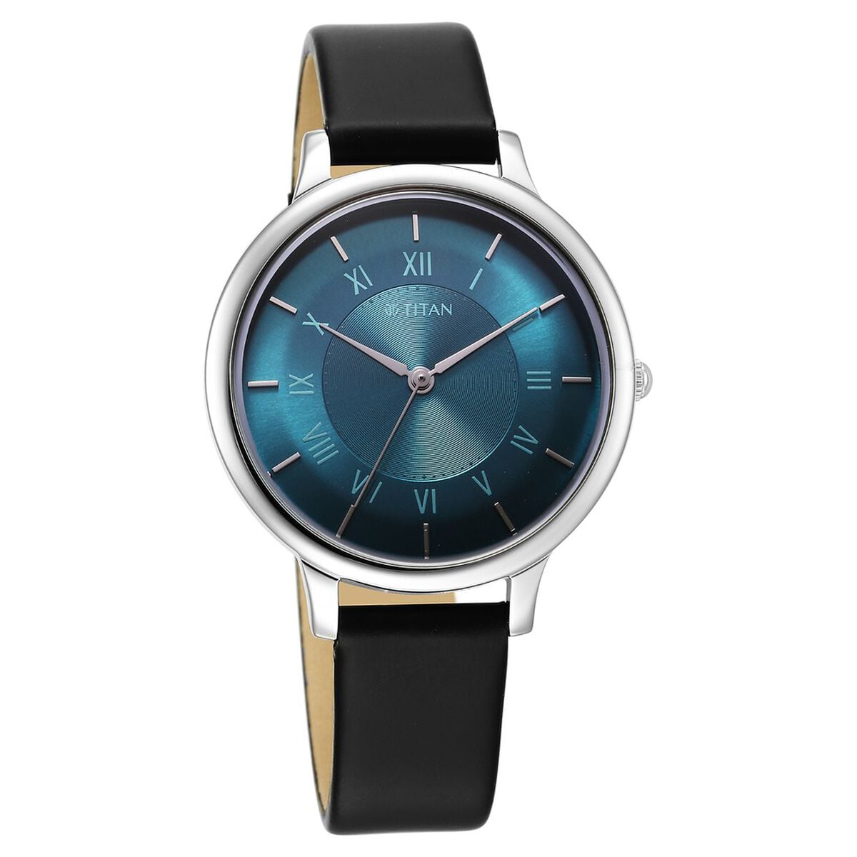 Titan Workwear Quartz Analog Blue Dial Brown Leather Strap Watch For Women 2