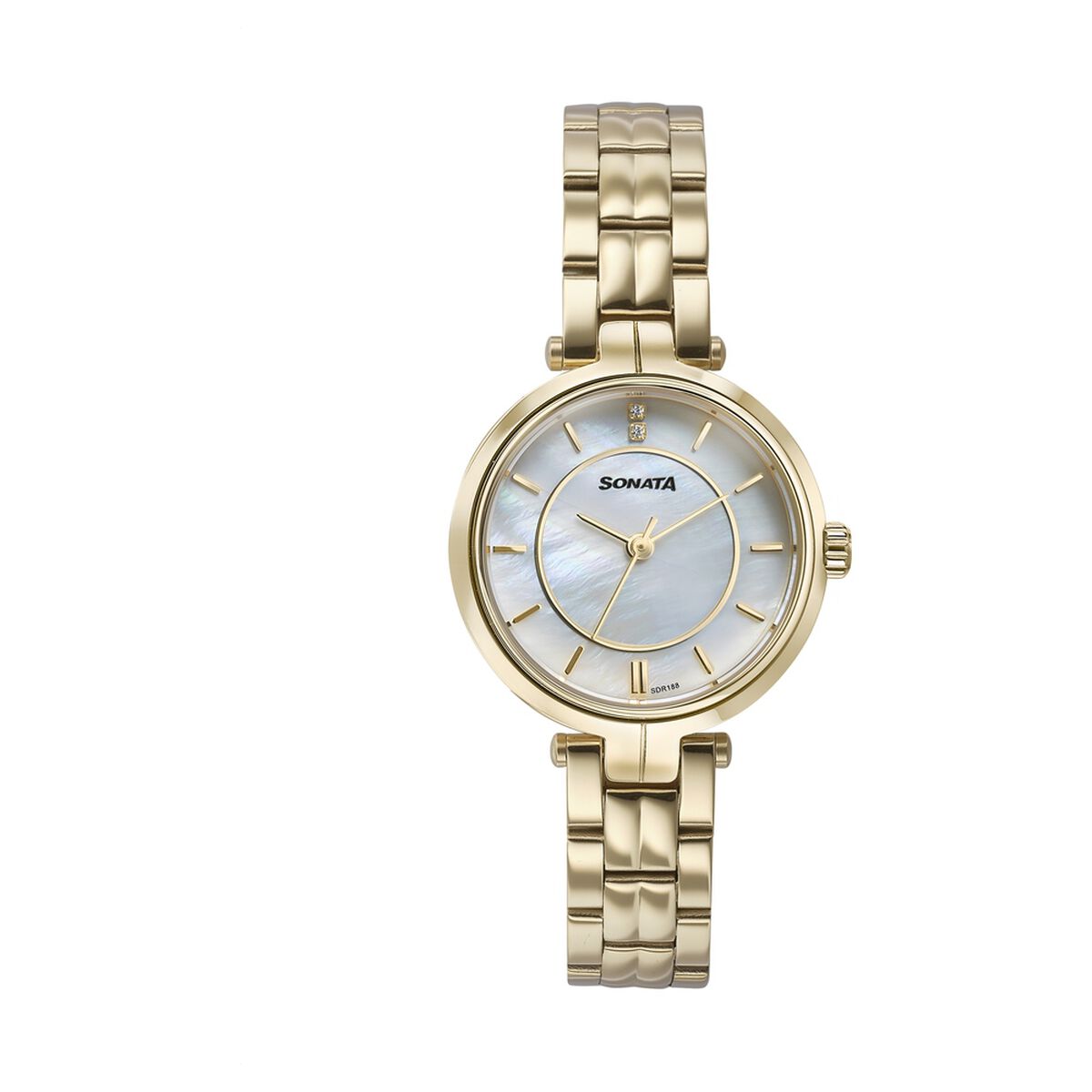 Sonata Wedding Quartz Analog Off White Dial Stainless Steel Strap Watch For Women 1