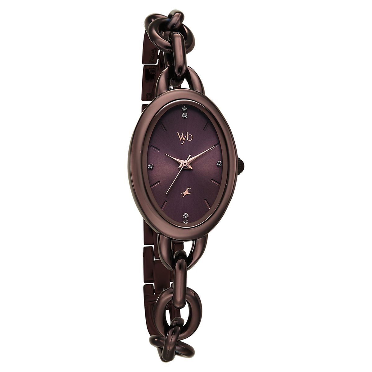 Vyb Manifester By Fastrack Quartz Analog Brown Dial Brown Metal Strap Watch For Girls 2