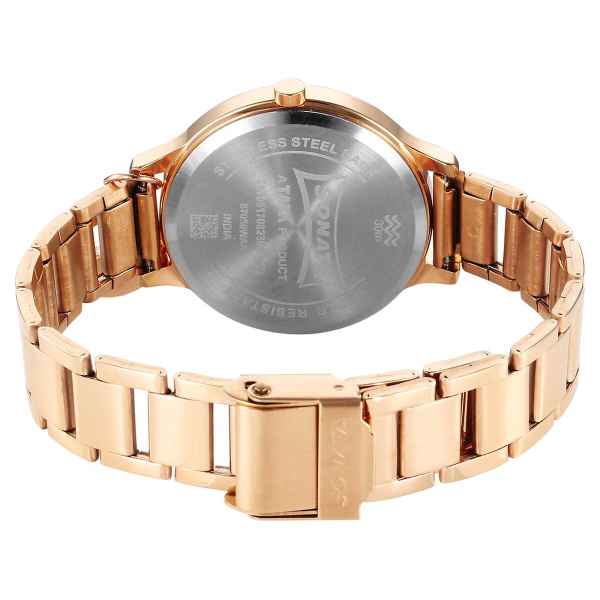 Sonata Blush Quartz Analog Maroon dial Stainless Steel Strap Watch for Women 4