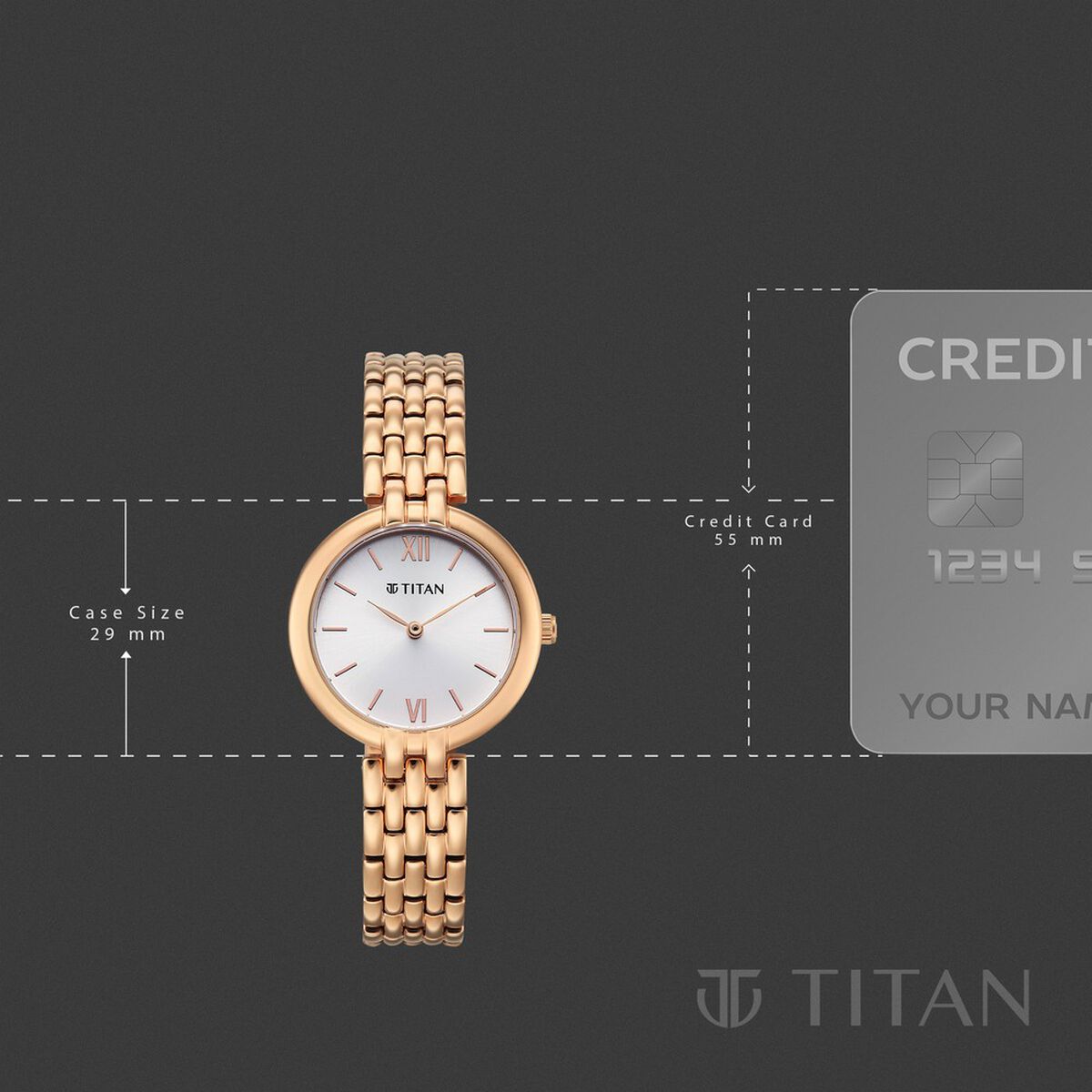 Titan Workday Wonders Quartz Analog Silver Dial Rose Gold Metal Strap Watch For Women 4