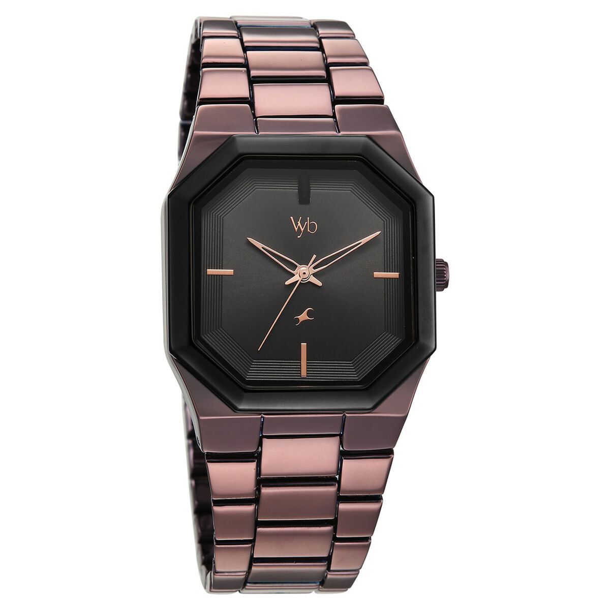 Vyb Pioneer By Fastrack Quartz Analog Black Dial Brown Metal Strap Watch For Guys 2