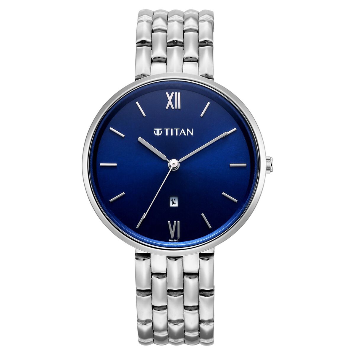 Titan Neo Quartz Analog Blue Dial Silver Metal Strap Watch For Women 1
