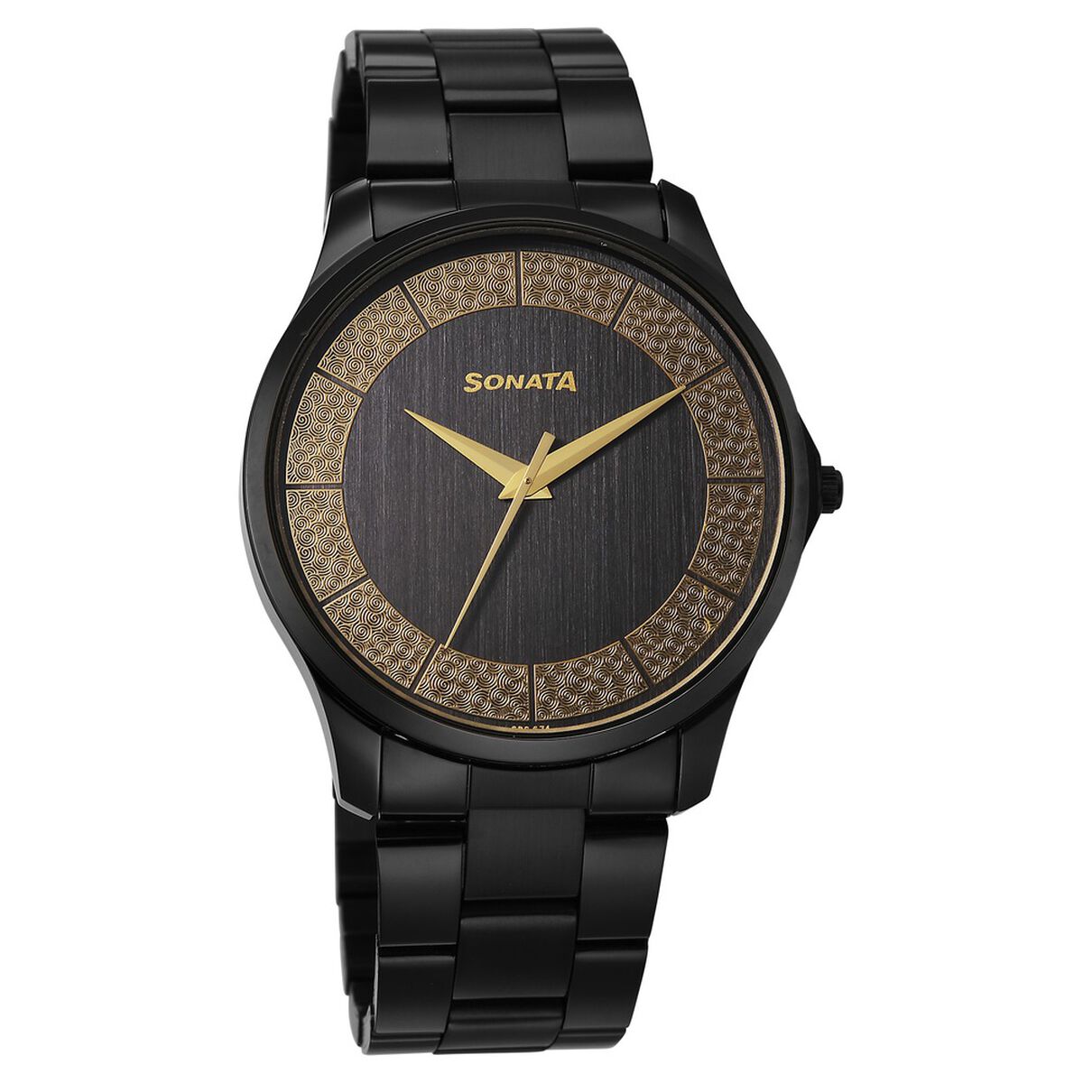 Sonata Traditional Essentials Quartz Analog Multicoloured Dial Black Metal Strap Watch For Men 2