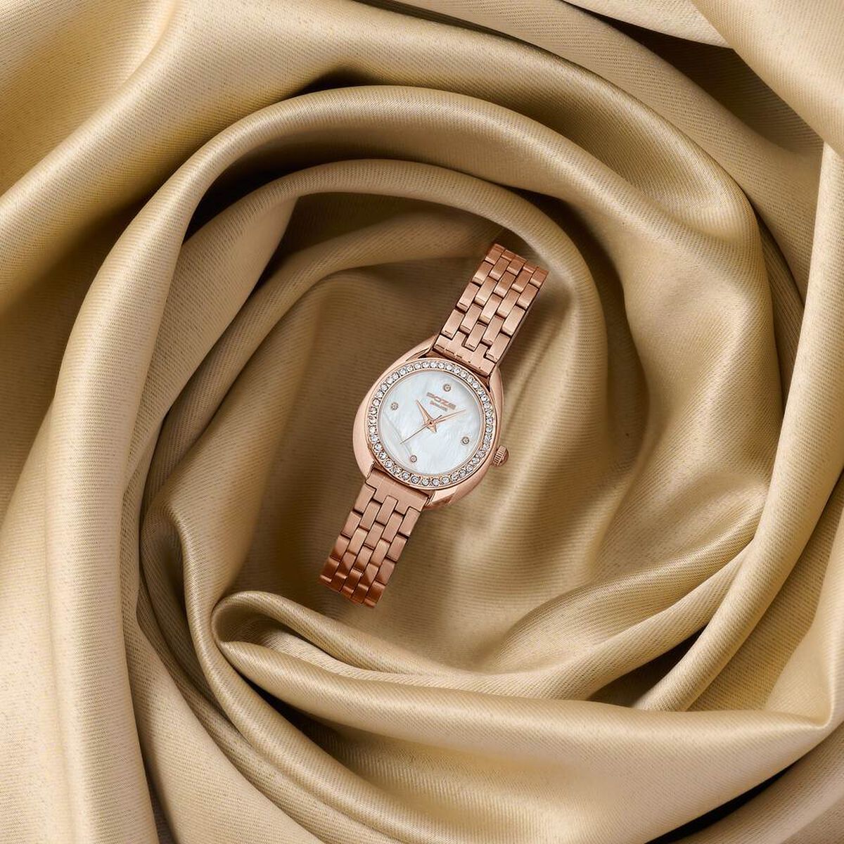 Poze By Sonata Quartz Analog Mother of Pearl Dial Rose Gold Metal Strap Watch For Women 1