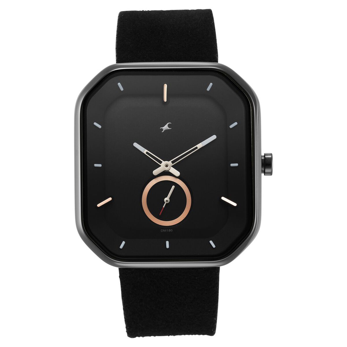Fastrack After Dark Black Dial Black Leather Strap Watch for Guys 3