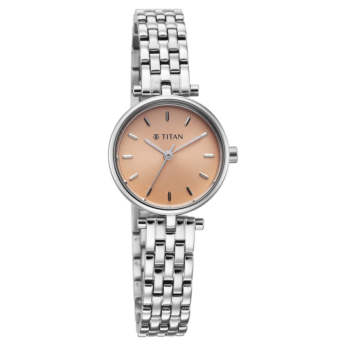 Titan Workday Edit Quartz Analog Rose Gold Dial Silver Stainless Steel Strap Watch For Women 2