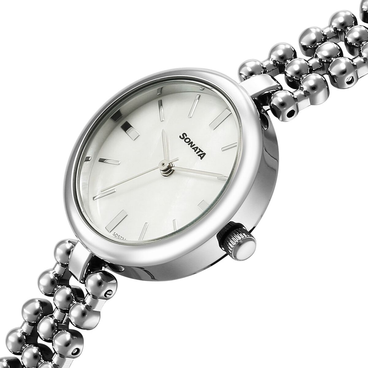 Sonata Festive Quartz Analog White Dial Metal Strap Watch For Women 3