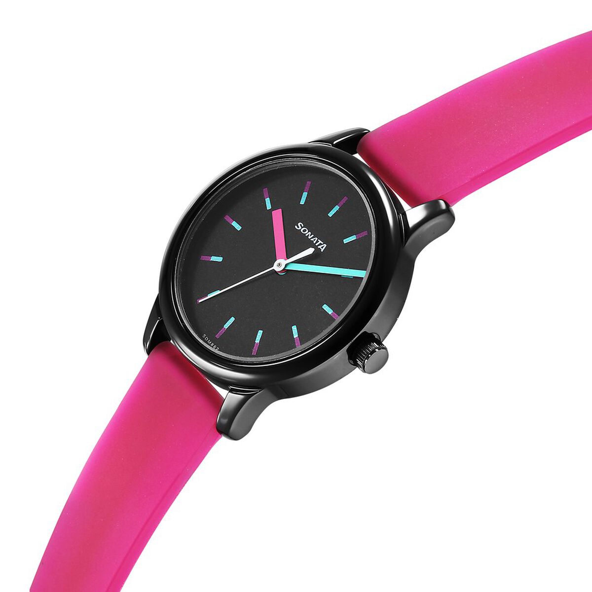Sonata Splash Black Dial Women Watch With Plastic Strap 2