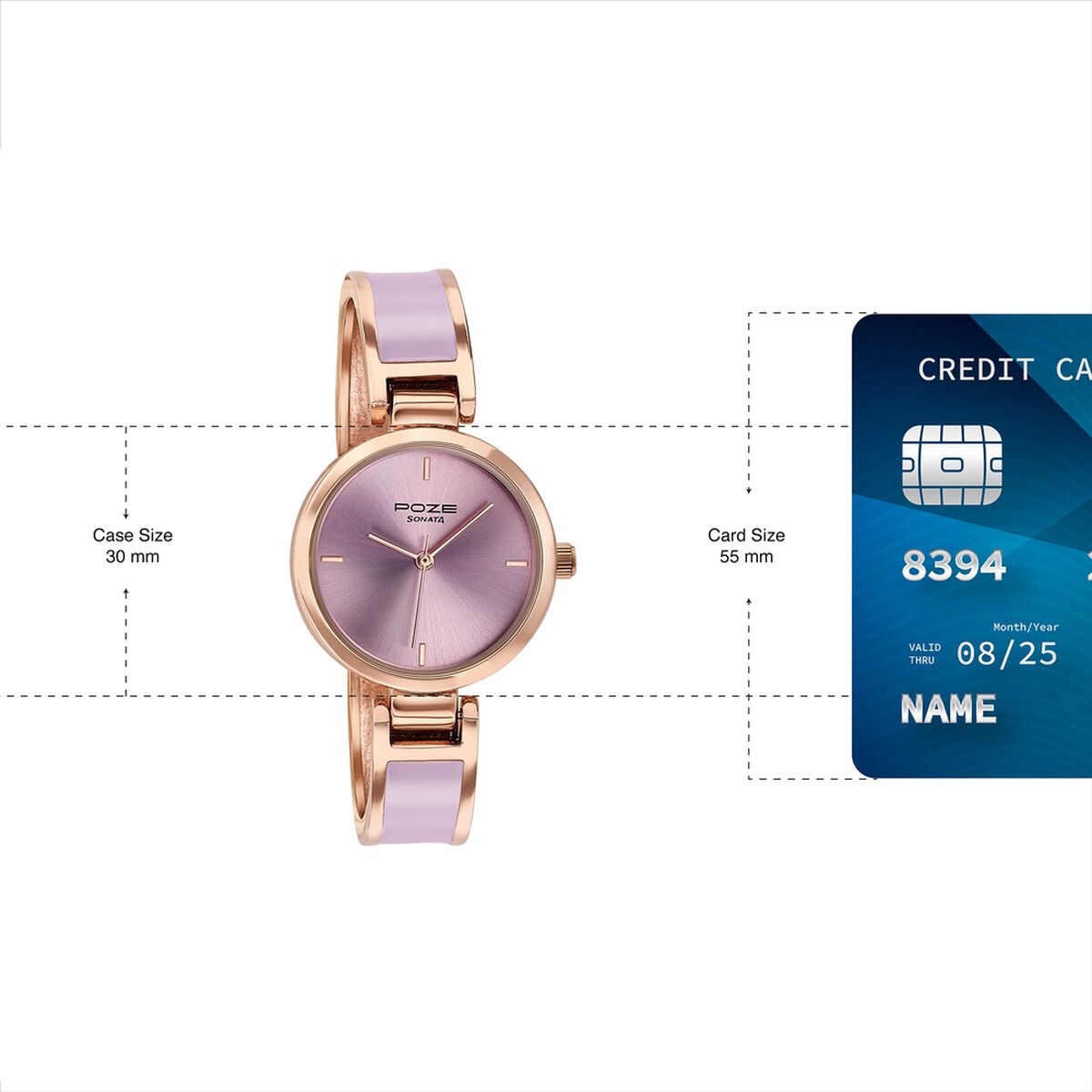 Sonata Poze Quartz Analog Purple Dial Two Toned Kada Strap Watch For Women 4