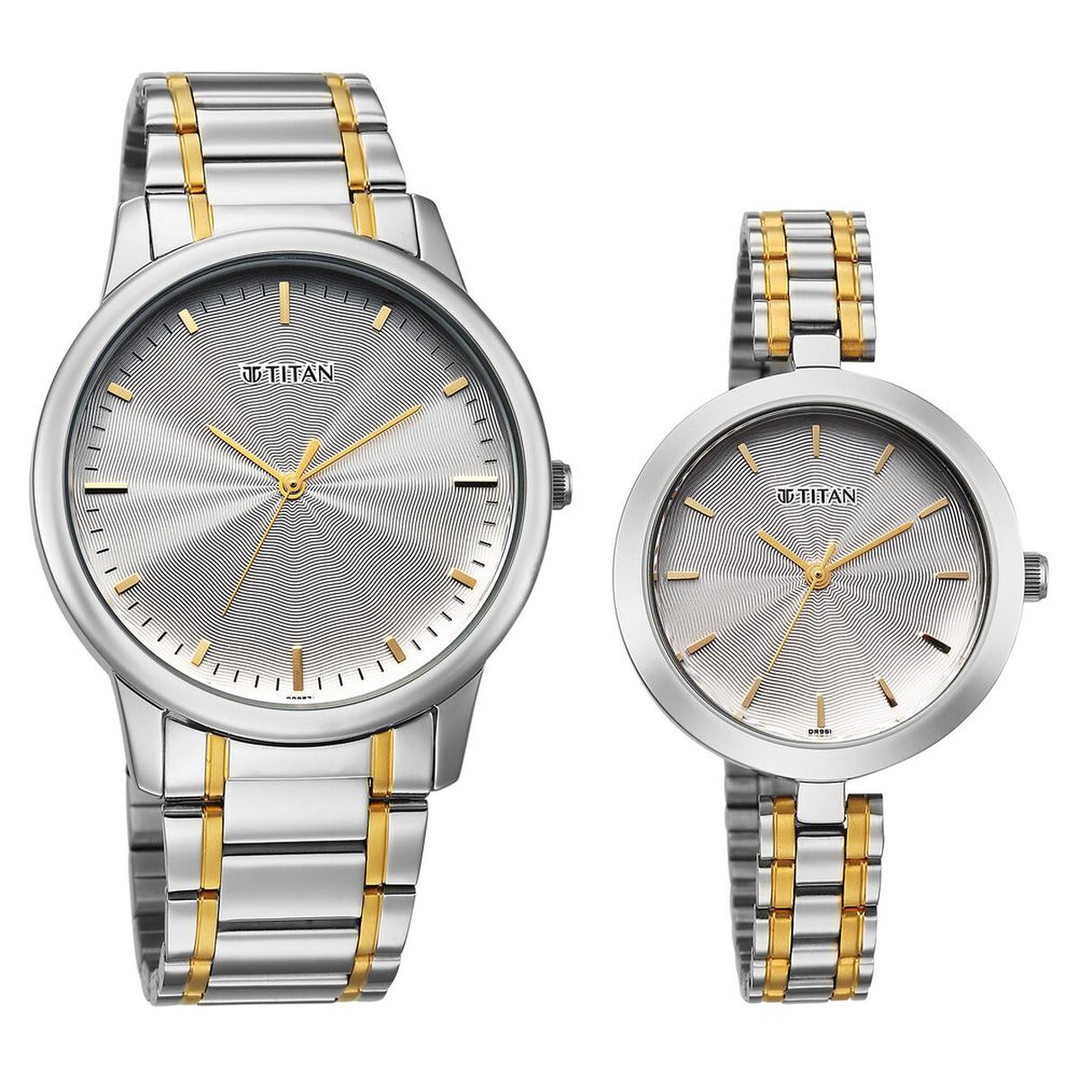 Titan Bandhan Eternal Pair Analog with Silver Dial Dual Tone Stainless Steel Strap Watch for Couples 2