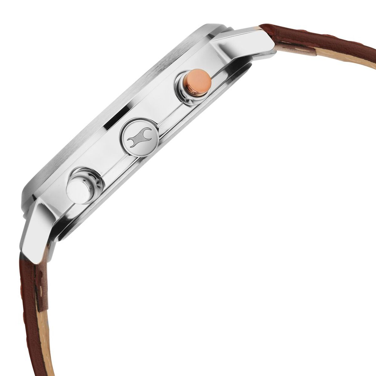 Fastrack Tick Tock Quartz Analog White dial Leather Strap Watch for Guys 4