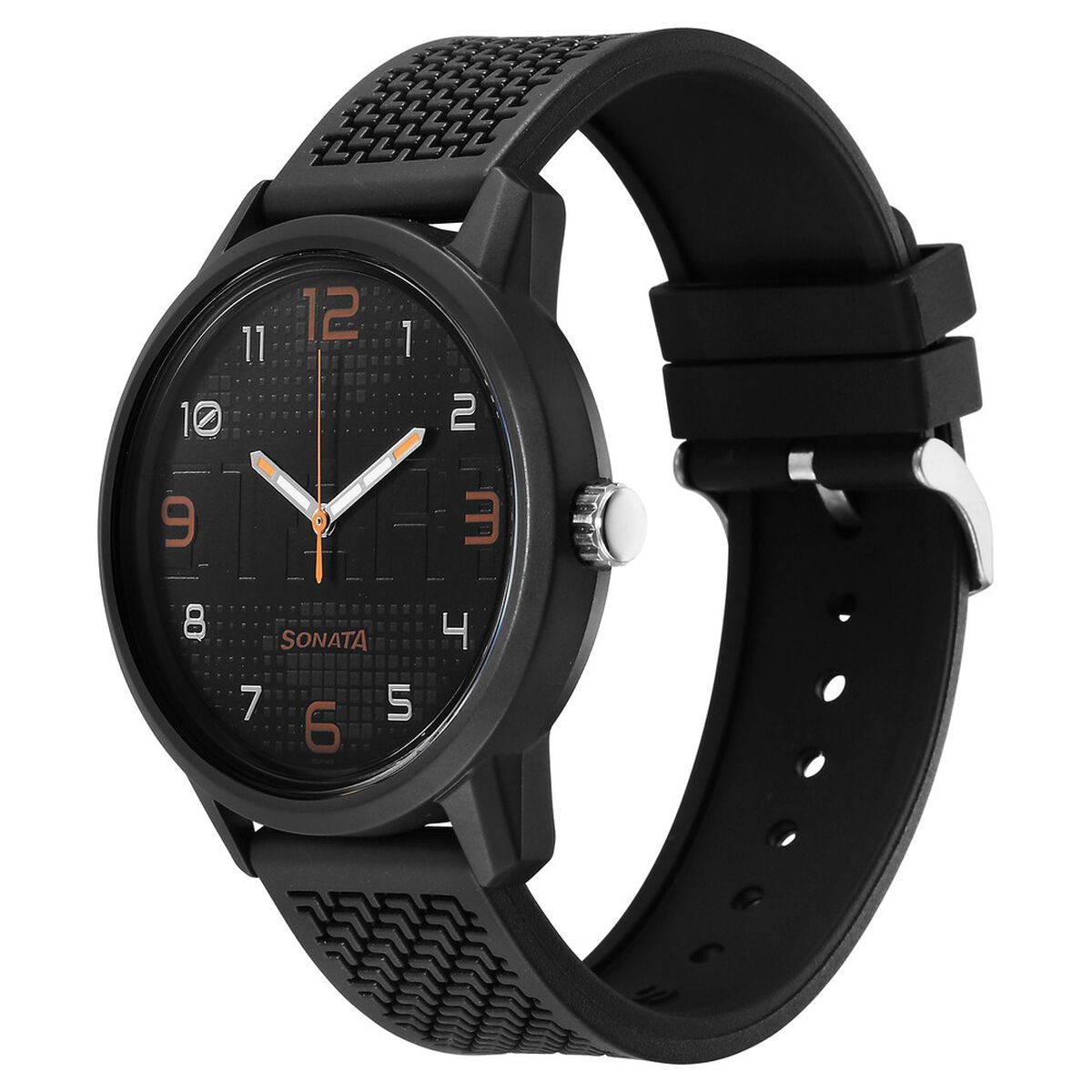 Sonata Volt Quartz Analog Black Dial Polyurethane Strap Watch for Men 3