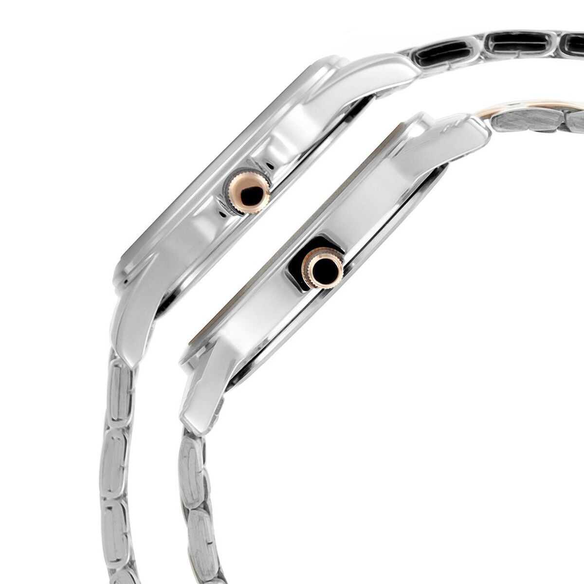 Titan Bandhan Quartz Analog with Day and Date Silver Dial Stainless Steel Strap Watch for Couple 4