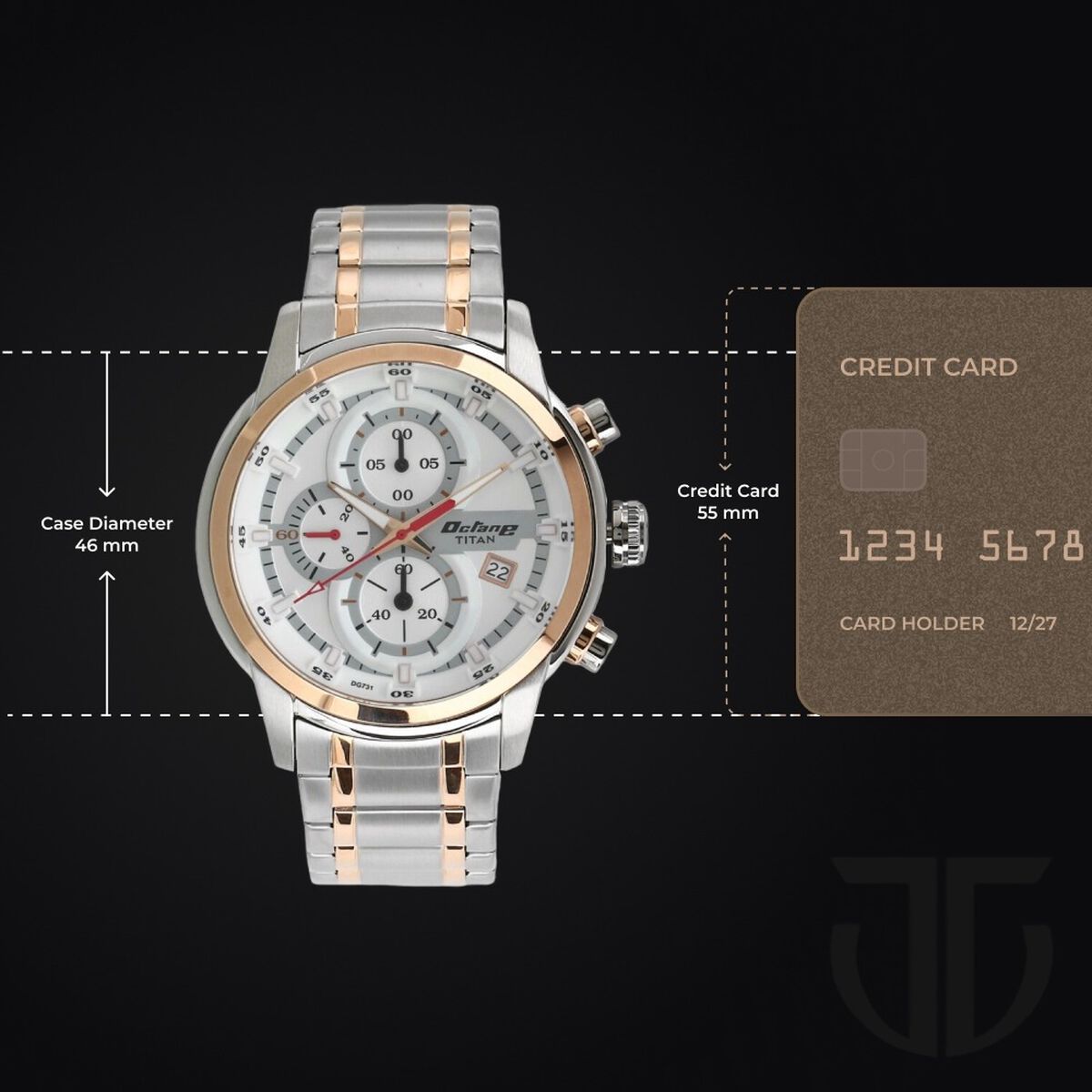 Titan Octane Quartz Chronograph White Dial Stainless Steel Strap Watch for Men 3
