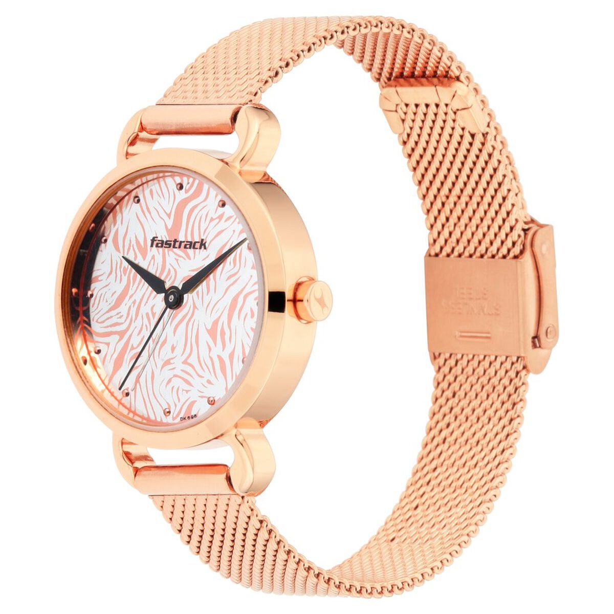 Fastrack Animal Print Quartz Analog Bicolour Dial Stainless Steel Strap Watch for Girls 4