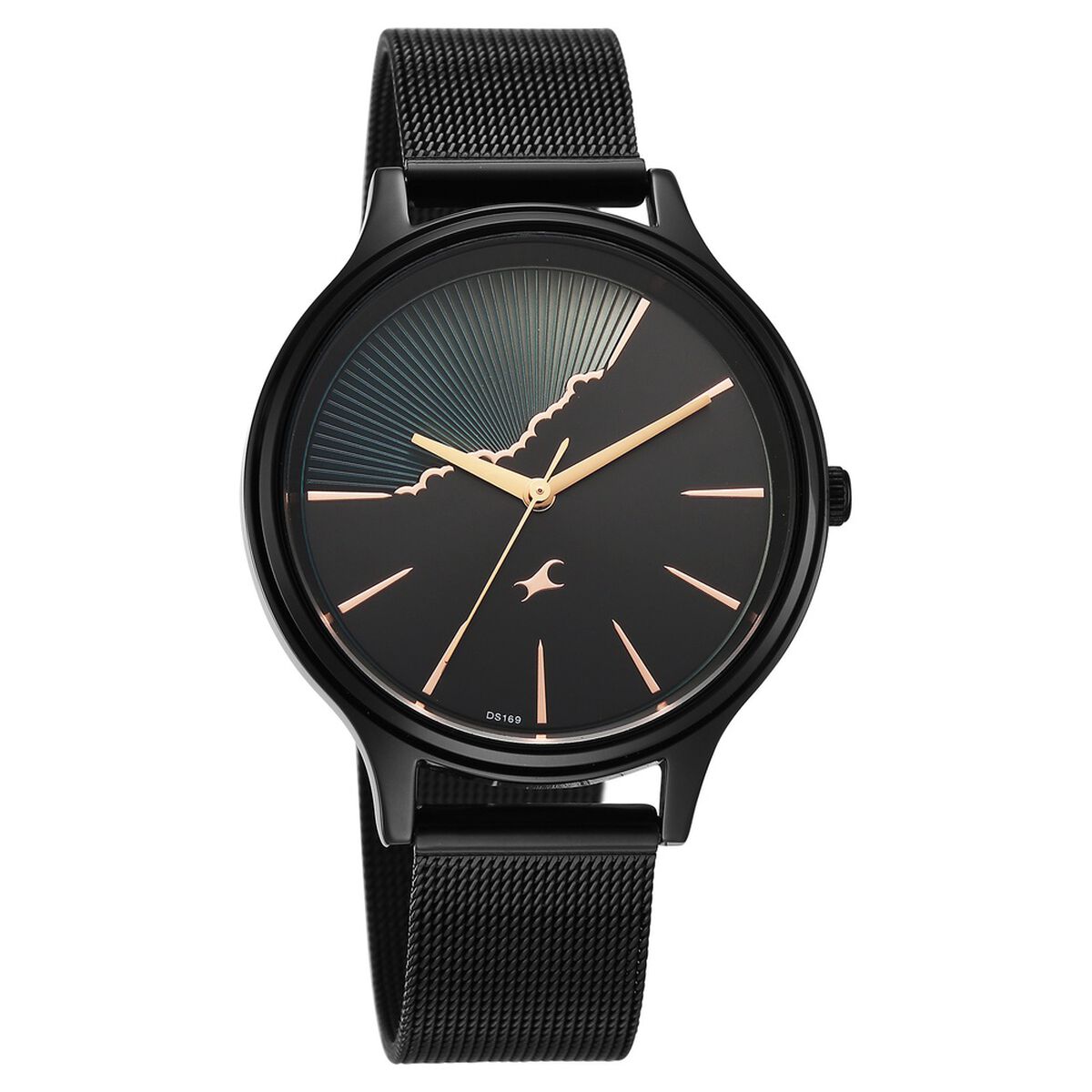 Fastrack Style Up Quartz Analog Black Dial Black Colour Stainless Steel Strap Watch For Girls 2