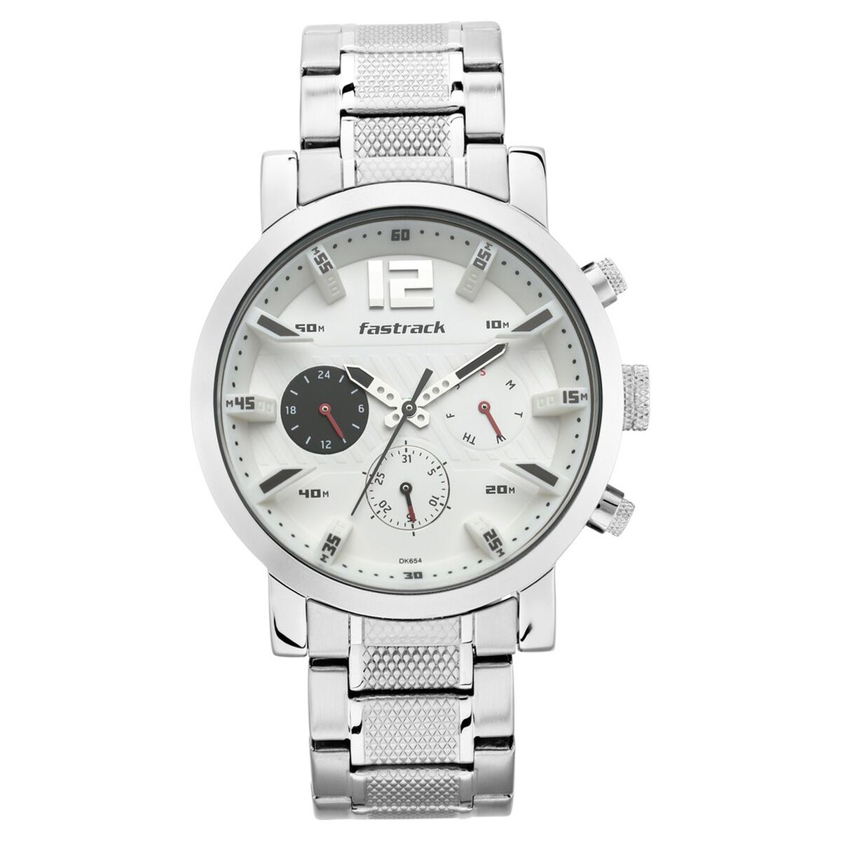 Fastrack Fastfit Quartz Multifunction White Dial Stainless Steel Strap Watch for Guys 3