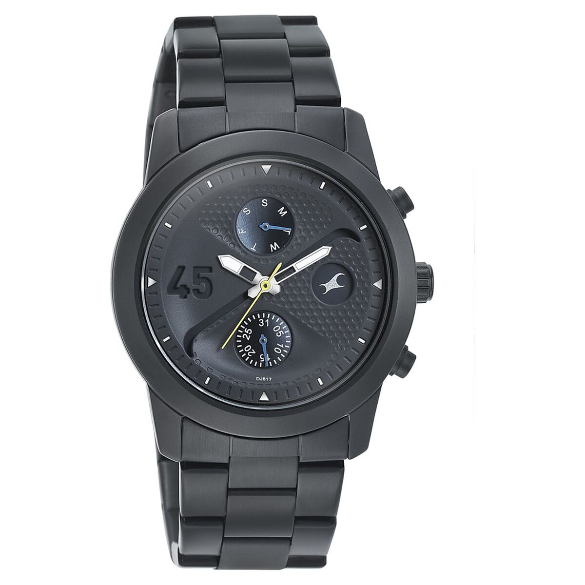 Fastrack Go Skate Quartz Multifunction Black Dial Stainless Steel Strap Watch for Guys 1