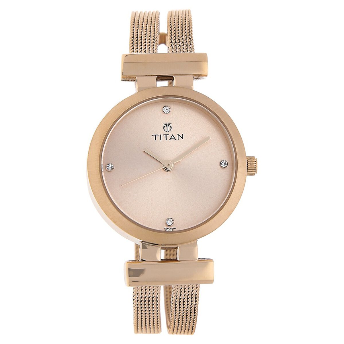 Titan Purple Quartz Analog Rose Gold Dial Rose Gold Stainless Steel Strap Watch For Women 1
